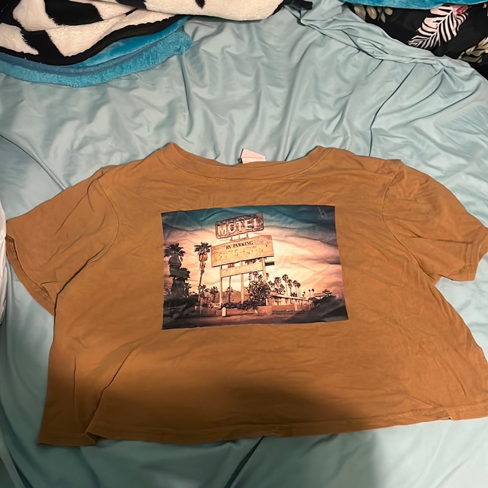 Brown crop tee